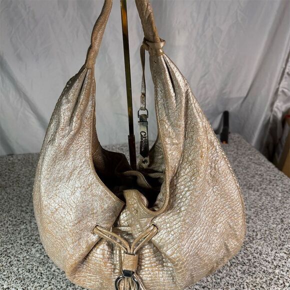 Cole Haan Women's Metallic Rose Gold Hobo Bag with Braided Trim - Picture 1 of 8